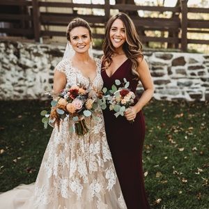 Lulus Burgundy long dress